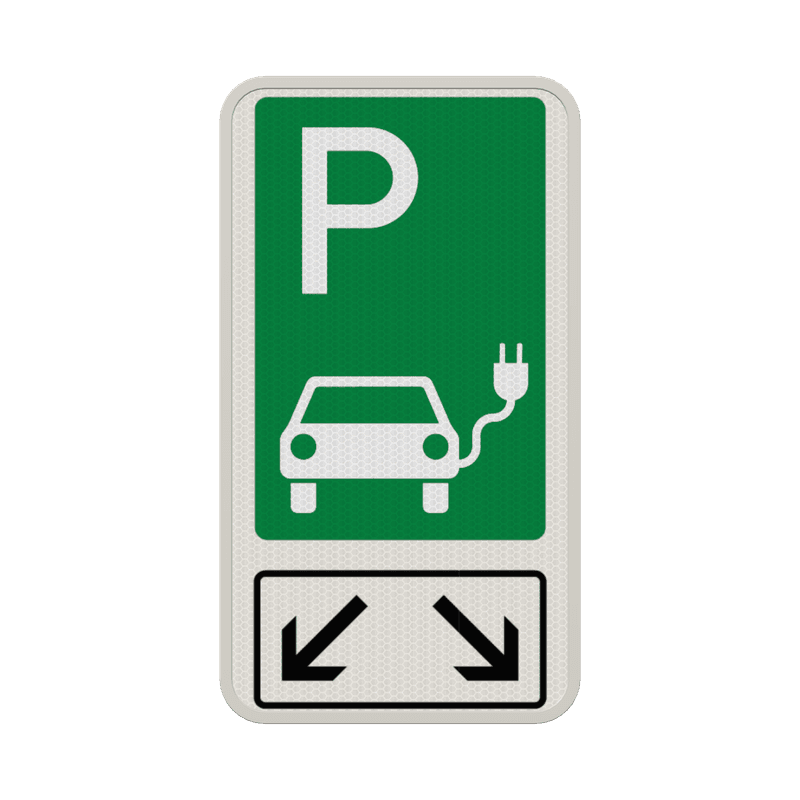 Parkschilder Grün - 2 Parkplätze Nur Elektrisch betriebene Fahrzeuge