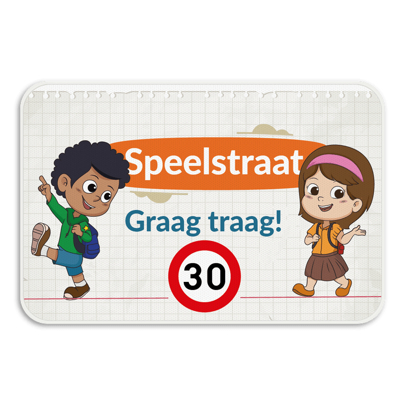 Informatiebord - Graag traag - Speelstraat