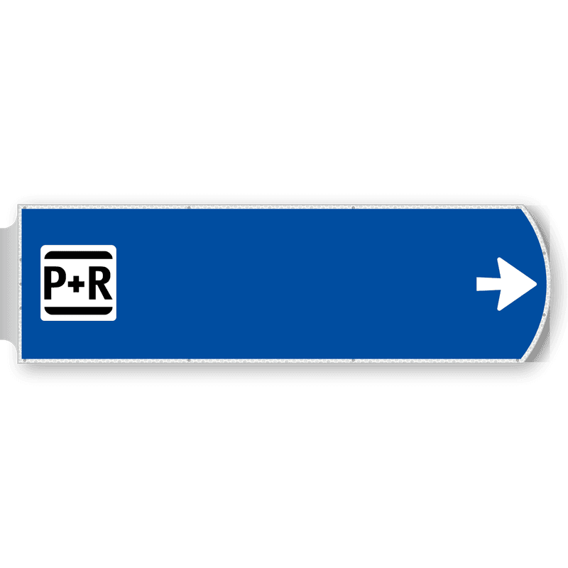 Handwegwijzer groot rechtswijzend met BW-pictogram 1623x481mm