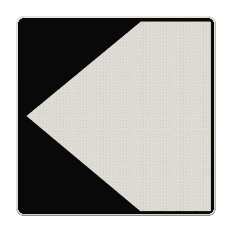 Scheepvaartbord BPR F.2a links - Richtingaanduiding met zijborden