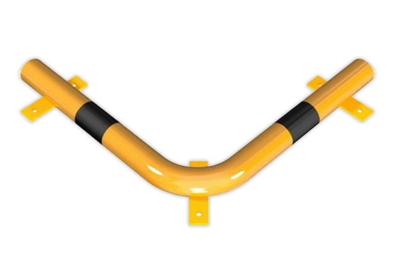 Vloerbalk hoek aanrijdbeveiliging staal geel/zwart Ø76mm 700mm