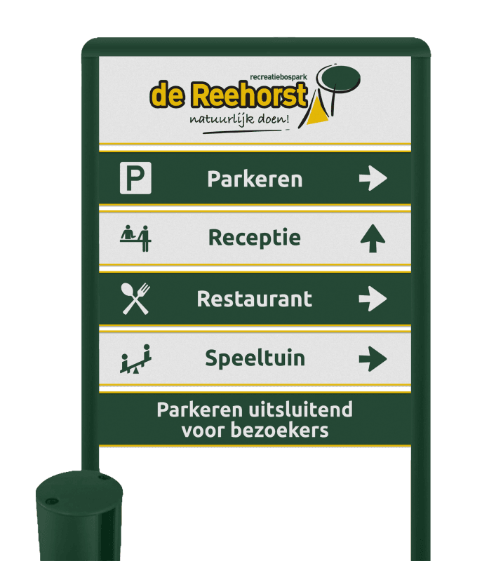 Entreebord route camping of recreatiepark TS70 - reflecterend