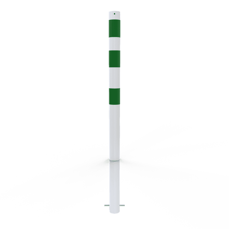 Poteau de protection en acier blanc/vert Ø76mm