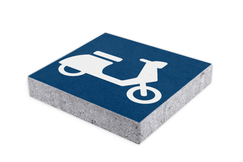 Symbooltegel blauw scooter parkeren (NS) - 300x300x60mm met facetrand