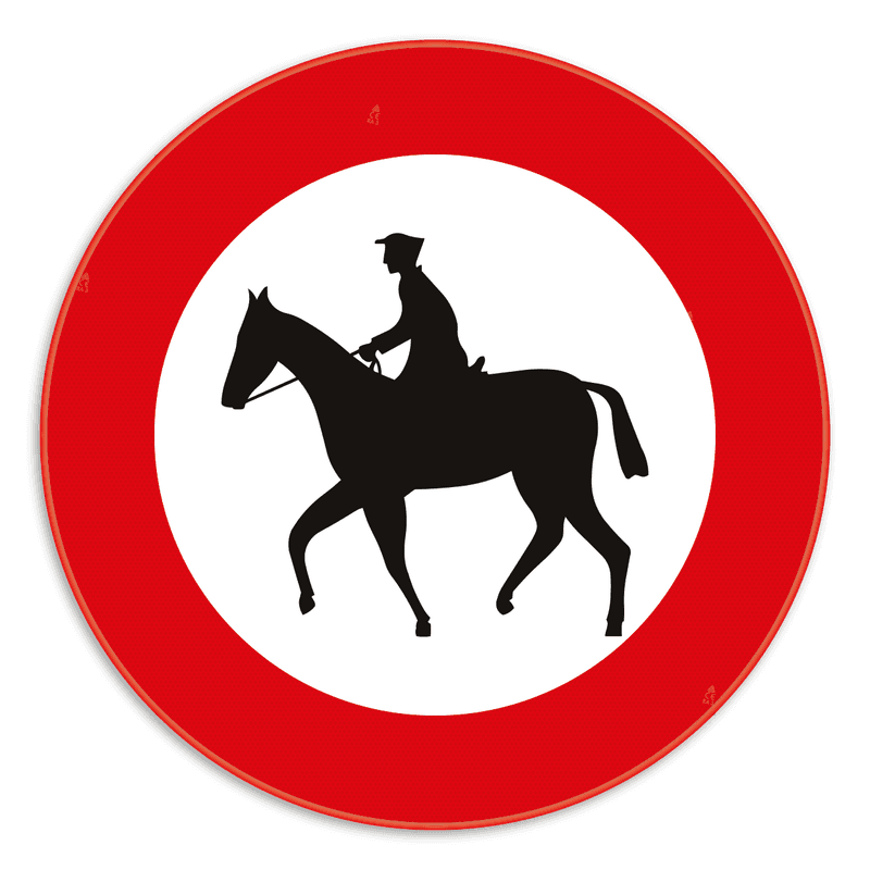 Verkeersbord SB250 C15 - Verboden toegang voor ruiters