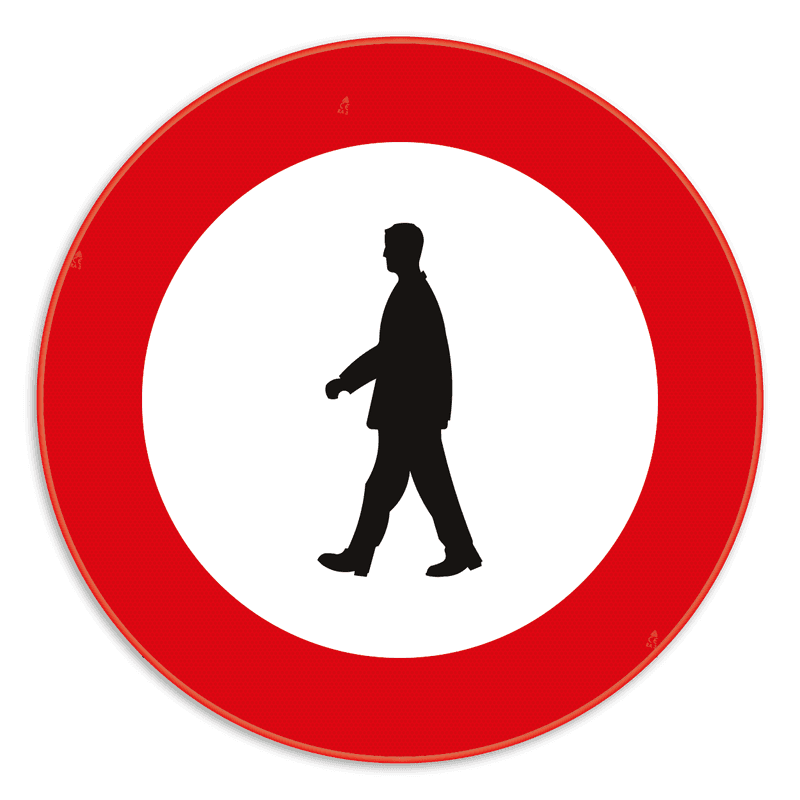 Verkeersbord SB250 C19 - Verboden toegang voor voetgangers