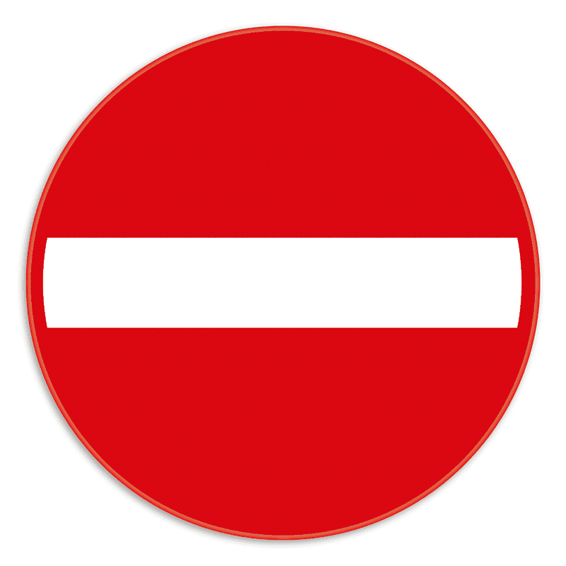 Verkeersbord SB250 C1 - Verboden richting voor iedere bestuurder