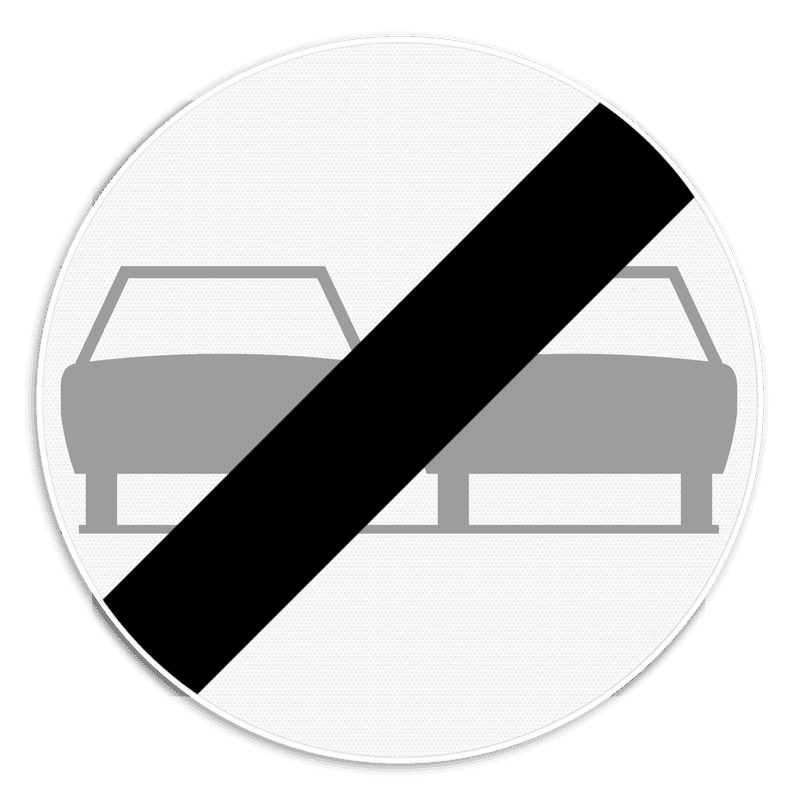 Verkeersbord SB250 C37 - Einde verbod opgelegd door het verkeersbord C35