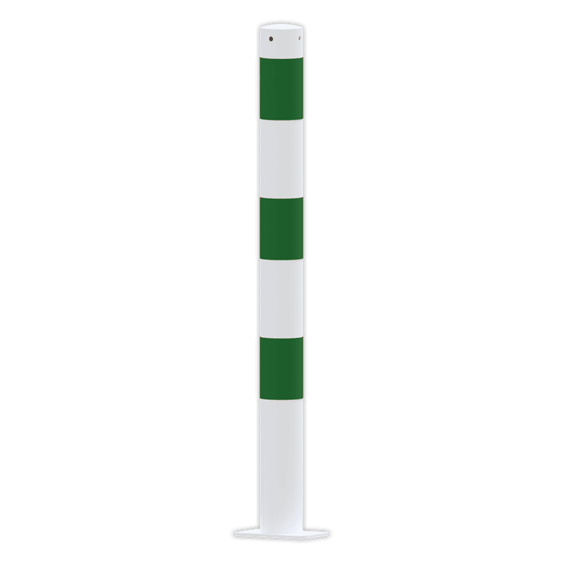 Poteau de protection en acier blanc/vert Ø76mm