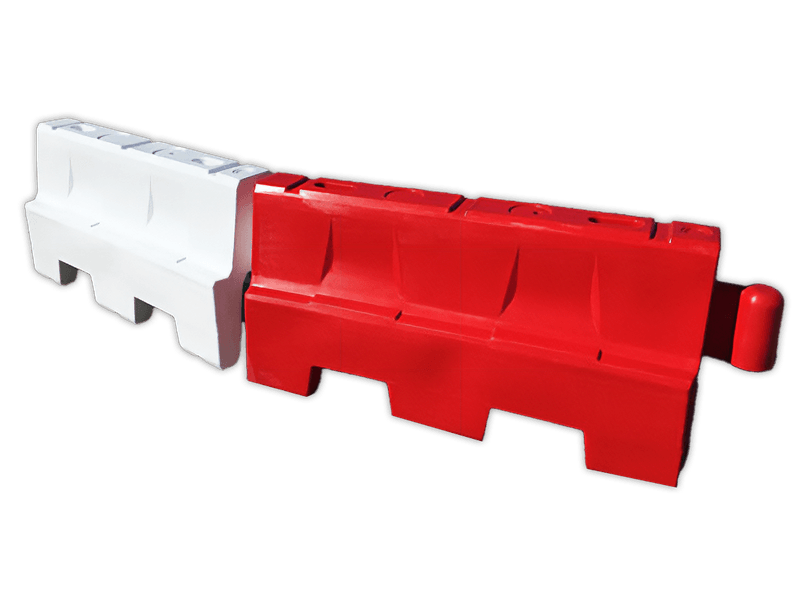 Séparateur en matière plastique 1000x400x550mm - rouge/blanc - remplissable avec de l'eau ou du sable