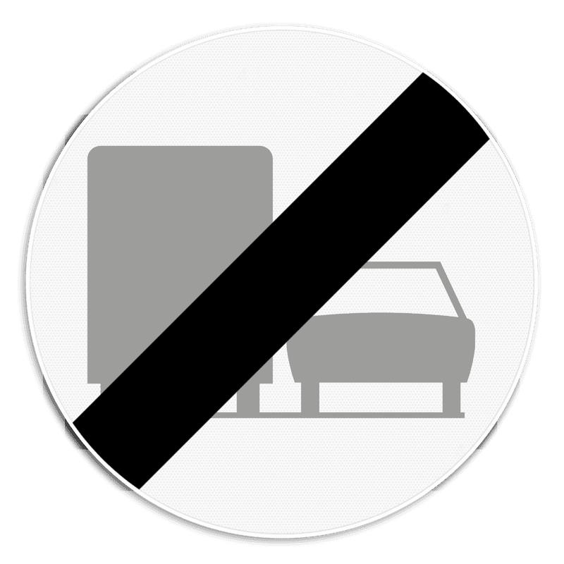 Verkeersbord SB250 C41 - Einde van het verbod opgelegd door het verkeersbord C39