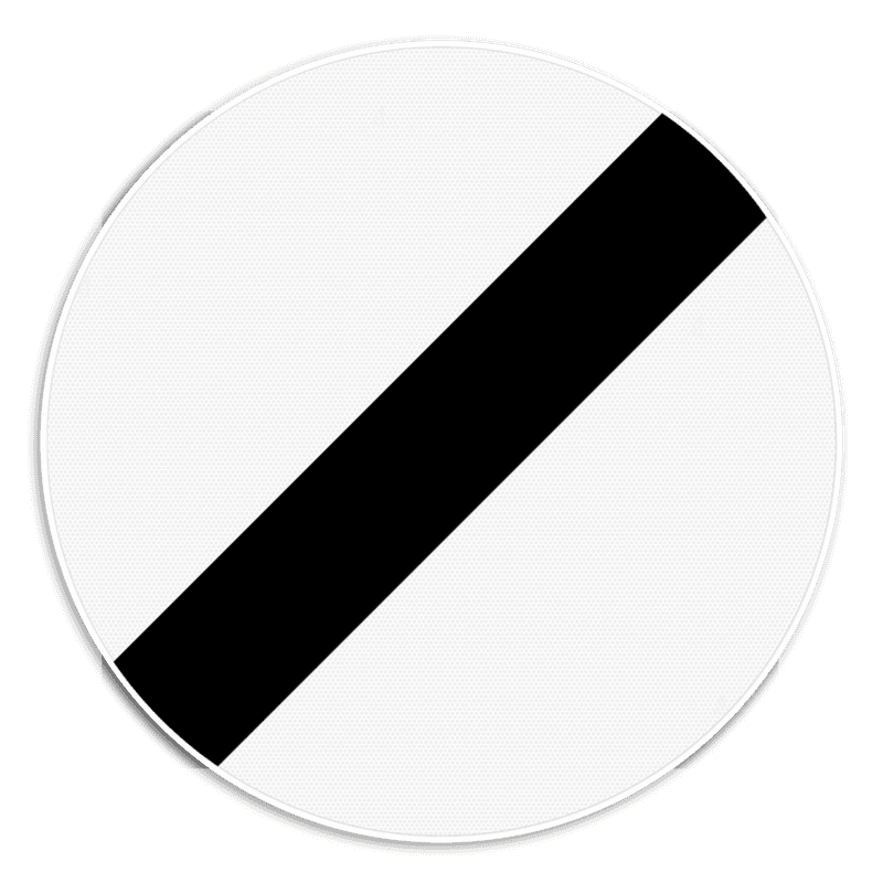 Panneau SB250 - C46 - Fin de toutes les interdictions locales imposées aux véhicules en mouvement
