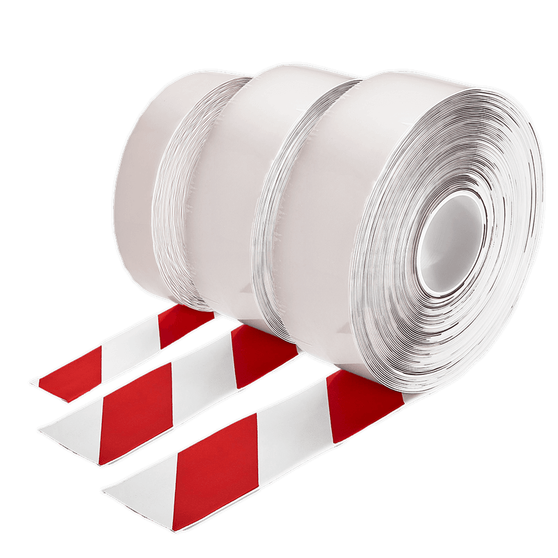 Ruban de marquage PermaStripe blanc/rouge, rouleau de 30 mètres - 50/75/100 mm