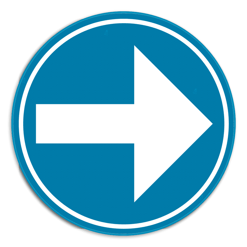 Verkeersbord SB250 D1b - Verplicht rechts