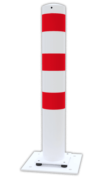 Poteau de protection flexible Ø152 mm blanc/rouge