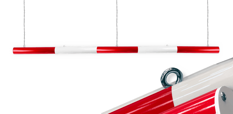 Hoogtebalk doorrijhoogte Ø60mm aluminium reflecterend rood/wit