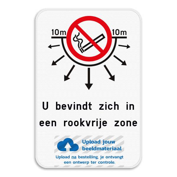 Rookverbod - Radius - Eigen tekst - Eigen logo
