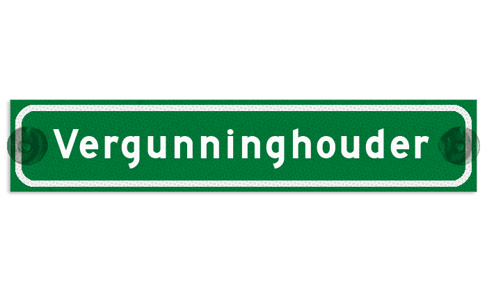 Autobord met zuignappen 375x75mm Vergunninghouder reflecterend