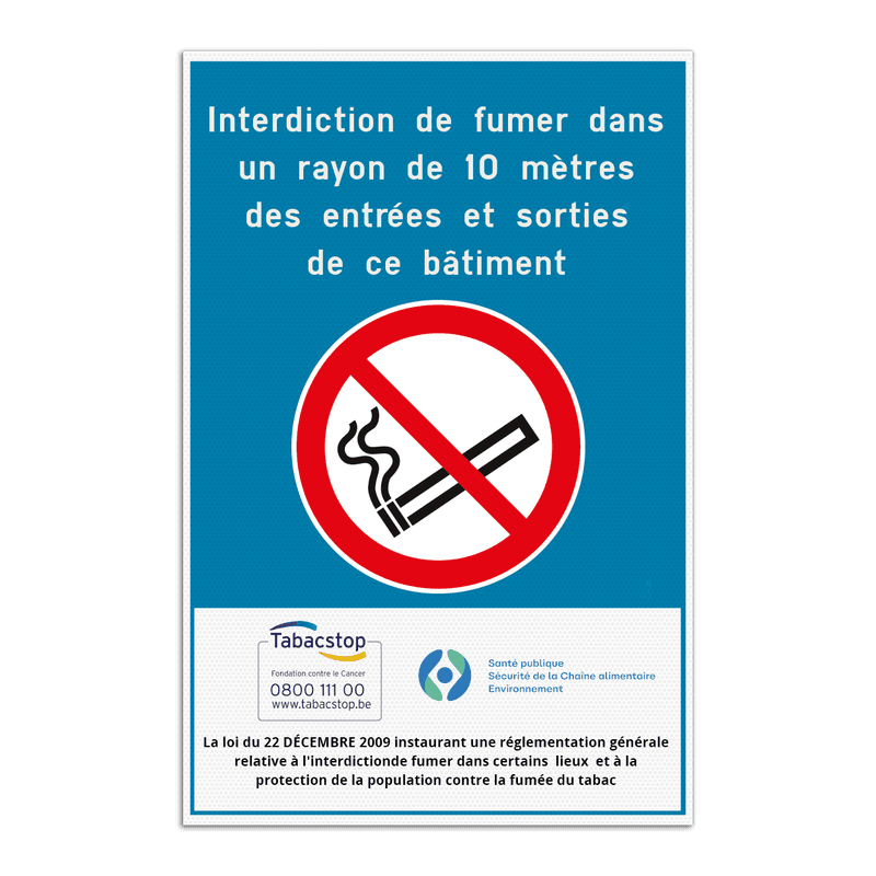 Interdiction de fumer - 10 mètres - Établissements publics