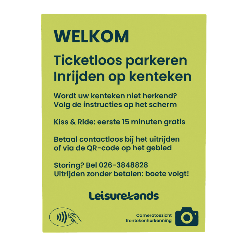 Losse sticker 60x80cm - Instructie ingang slagboom