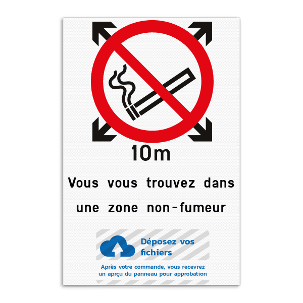 Interdiction de fumer - Texte personnalisé - Logo personnalisé