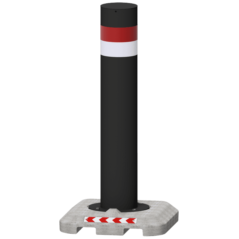 Mobile Poller aus Stahl Ø273x1650mm mit Betonfuß (230kg)