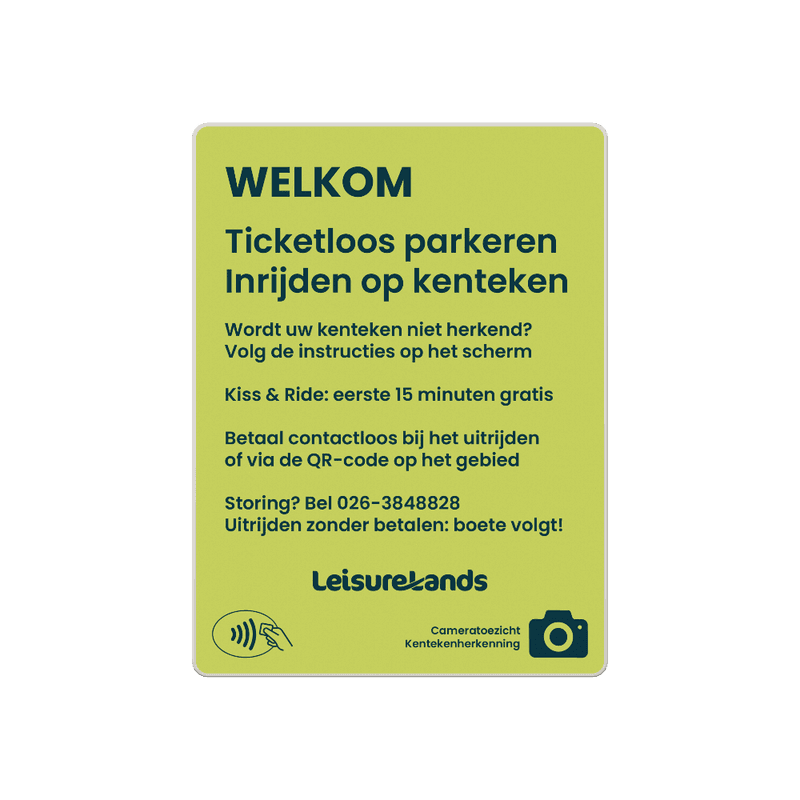 Bord DOR aluminium - Instructie ingang slagboom - 60x80cm