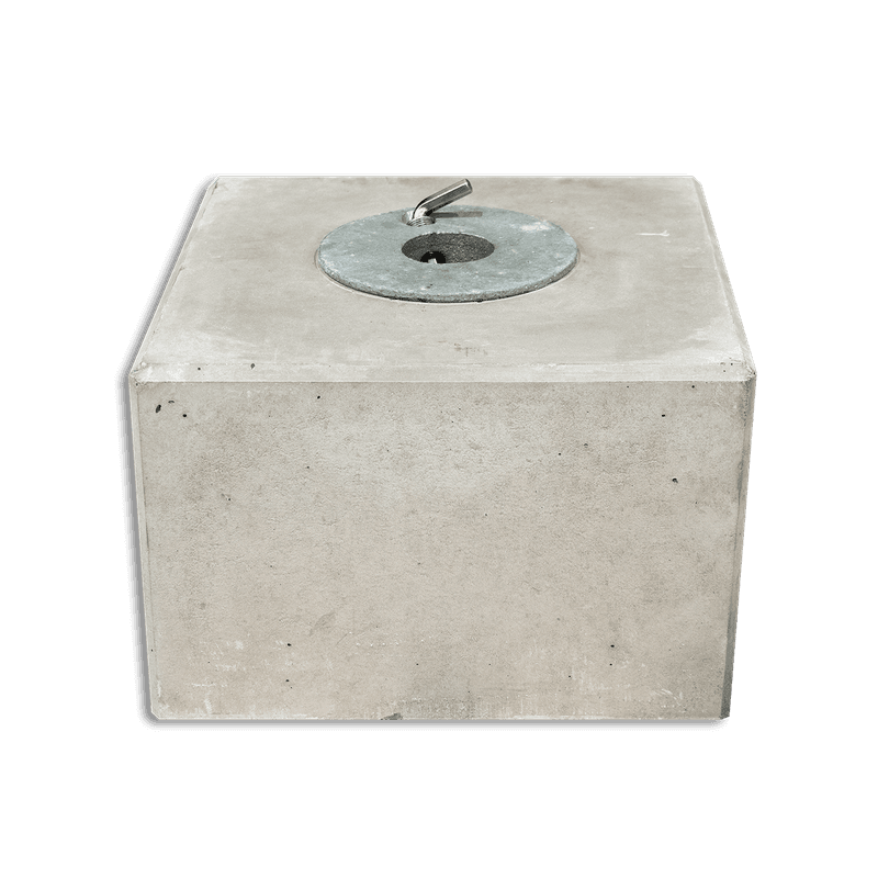 Support en béton avec manchon de sol Ø48mm - 300x300x300mm