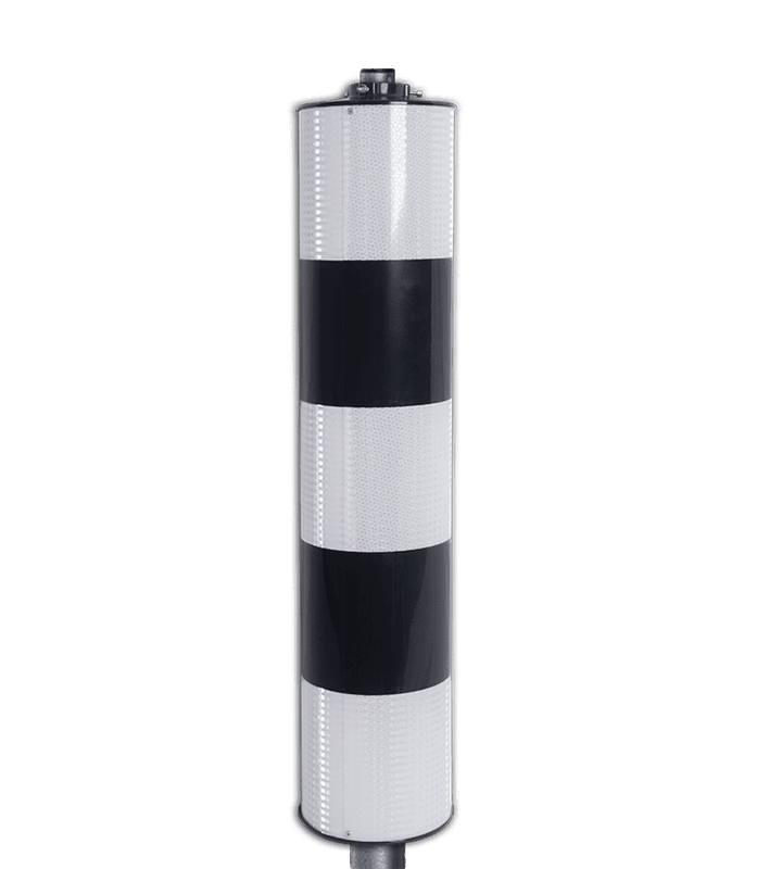Colonne de signalisation BB21 aluminium noir/blanc classe 3 avec poteau Ø48 mm