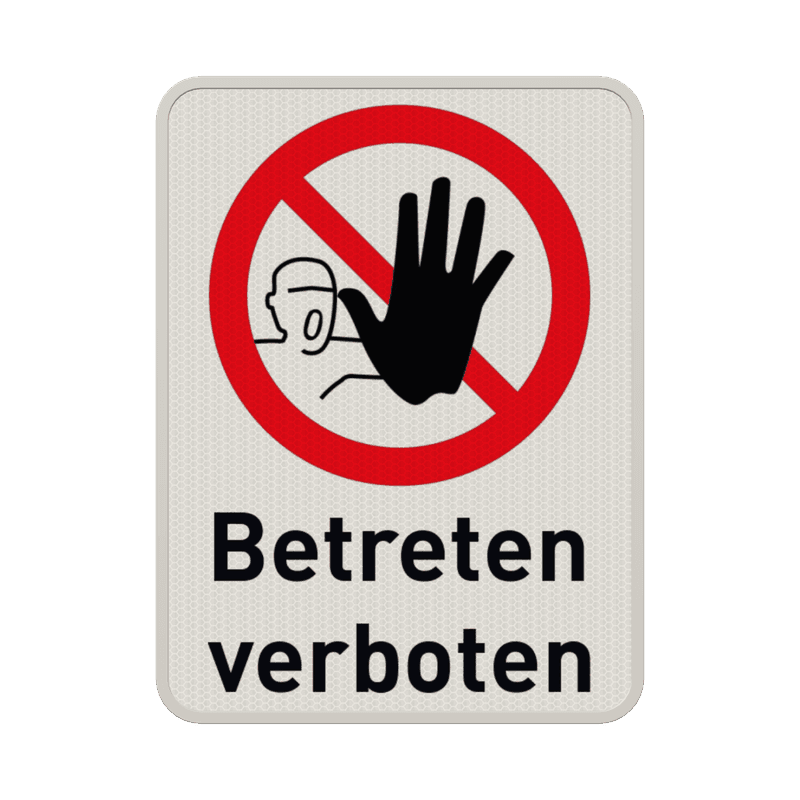 Verbotsschilder - Betreten verboten und Text