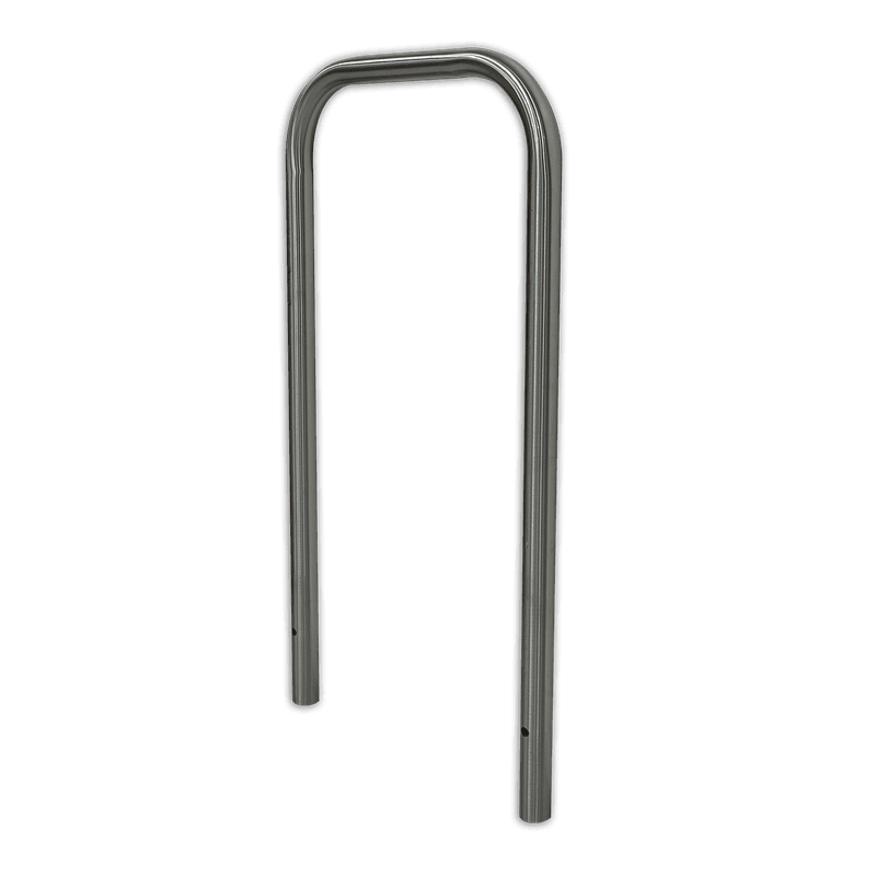 Arceau à vélos en acier inoxydable 600x1300mm sans barre transversale - avec ancrages au sol