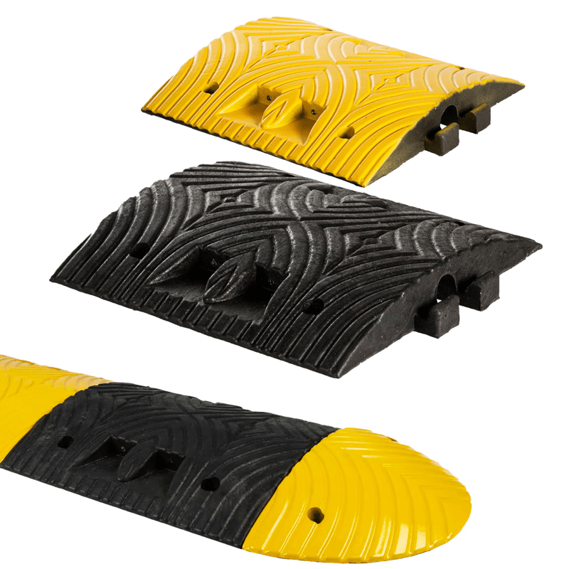 Verkeersdrempel 5-10km/h - middenelement 500x500x70mm geel/zwart