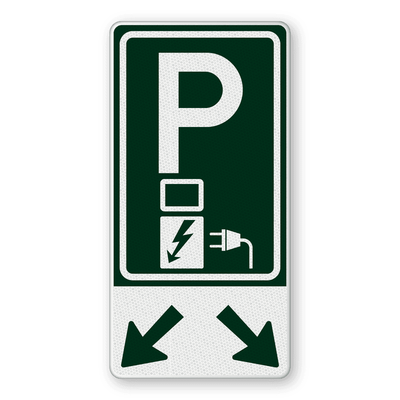 Verkeersbord voor oplaadpunt elektrische auto's in afwijkende kleur - E08o
