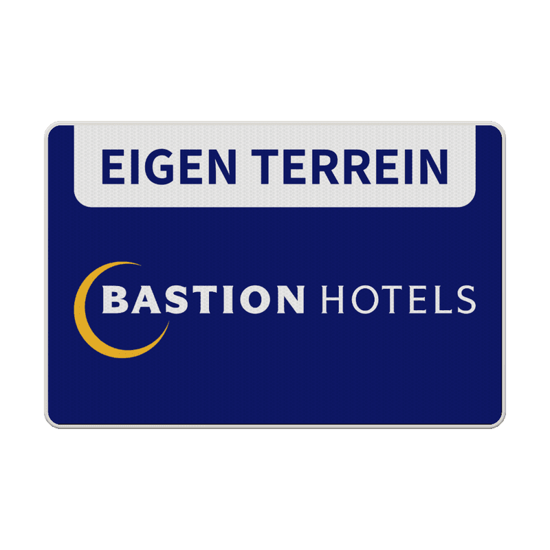 Eigen terrein bord in huisstijl - reflecterend