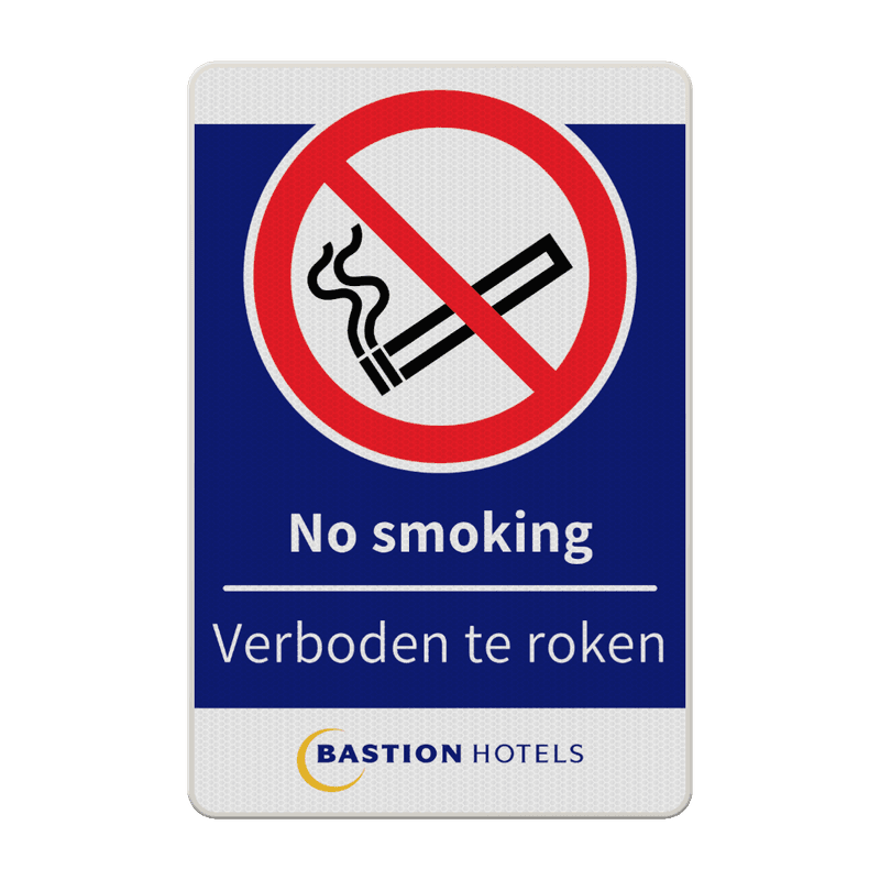 Verkeersbord rookverbod in huisstijl - reflecterend