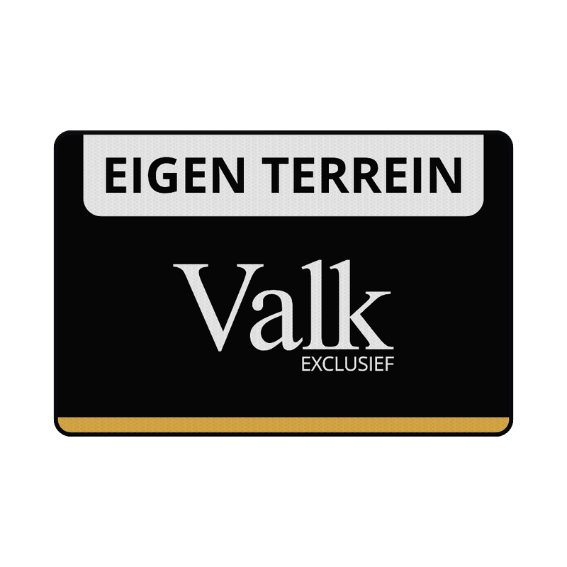 Eigen terrein bord in huisstijl - reflecterend