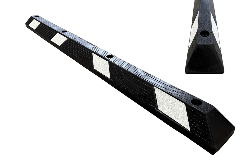 Parkeerstop TS-ECO rubber 183cm - Wit reflecterend