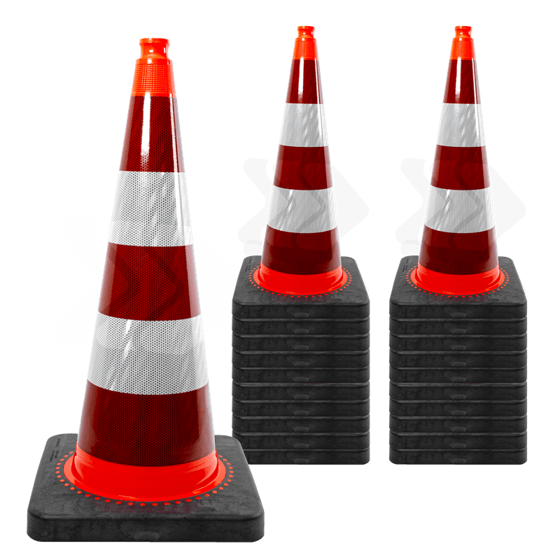 Verkeerskegel 75cm reflecterend klasse 2 officieel - set 20 stuks