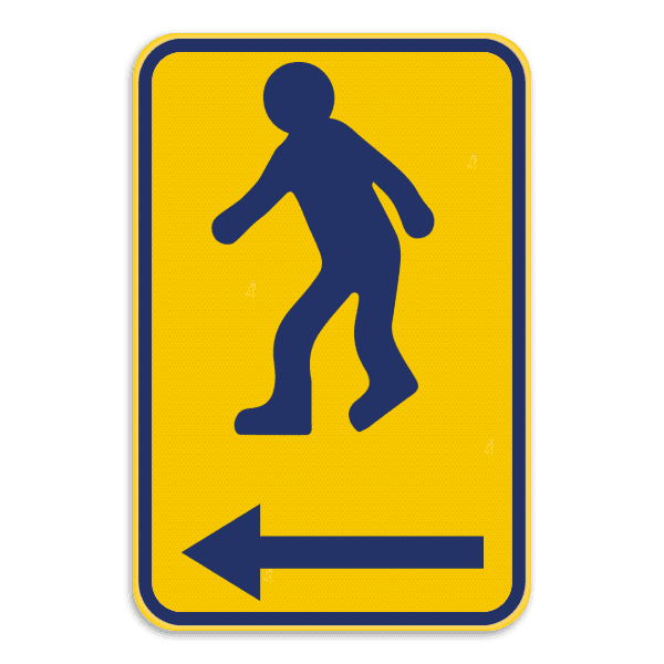 Werfbord - Brussel - Voetgangers links - Geel/blauw