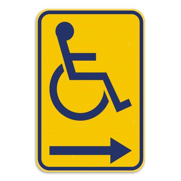 Werfbord - Brussel - mindervaliden rechts - Geel/blauw
