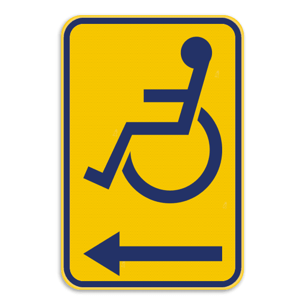 Werfbord - Brussel - mindervaliden links - Geel/blauw