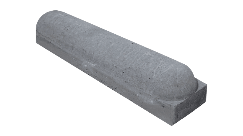 Stootband antraciet – 1 kant rond / 1 kant recht - 62kg