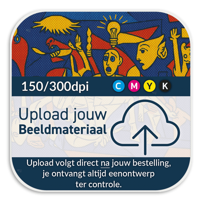 Informatiebord vierkant 225x225 reflecterend met je eigen opdruk