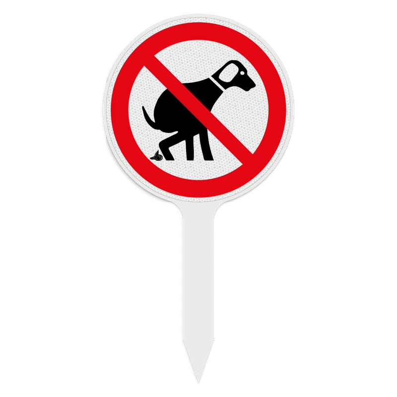 Insteek bord PVC verboden honden uit te laten - reflecterend