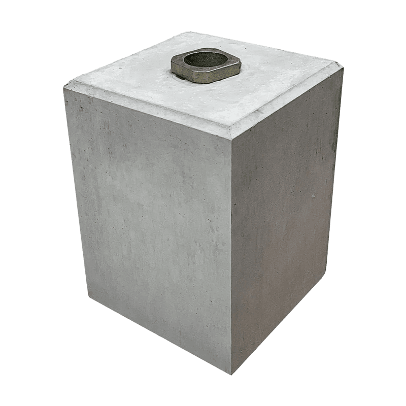 Betonpoer met grondhuls Ø48x500mm - 300x300x600mm