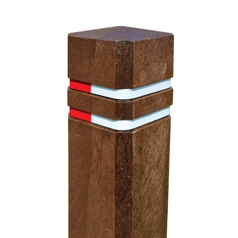 Poteau anti-stationnement recyclé – Borne tête de diamant – Marron
