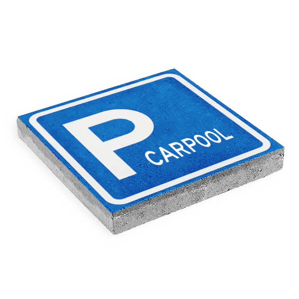 Parkeertegel 300x300mm - Aanduiding parkeerplaats carpool