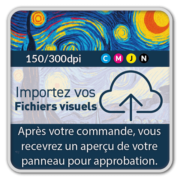 Panneau d'information carré réfléchissant -  impression personnalisée (fichier client requis)
