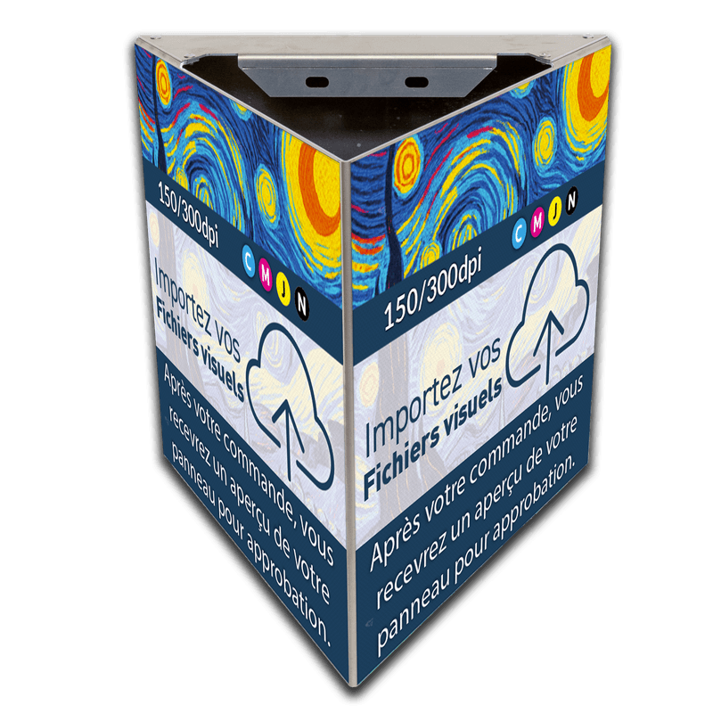 Panneau en aluminium personnalisé tri-faces 3D – impression sur mesure