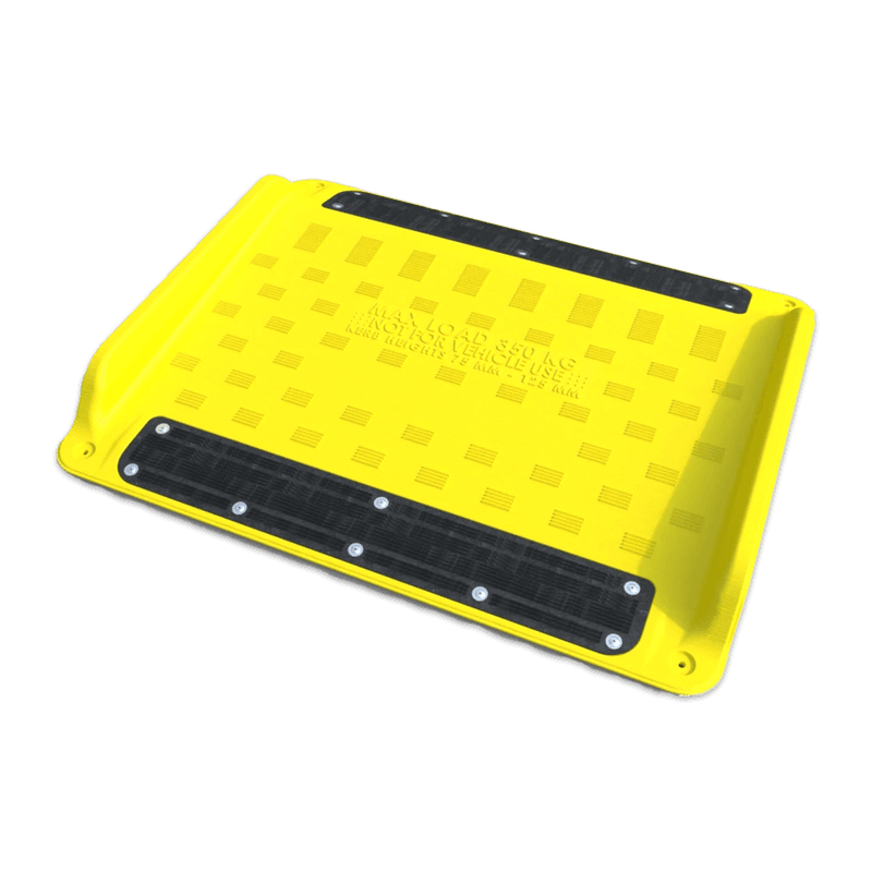Rampe pour seuil 75-125 mm en plastique HPDE antidérapante - pour fauteuil roulant et scooter électrique